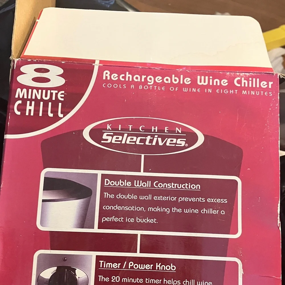 Kitchen Selectives Rechargeable Wine Chiller NIB
